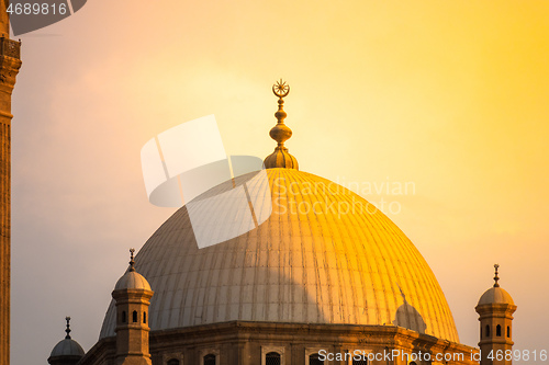 Image of The Mosque of Muhammad Ali in Cairo Egypt at sunset