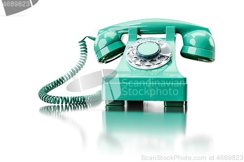 Image of old green dial-up phone