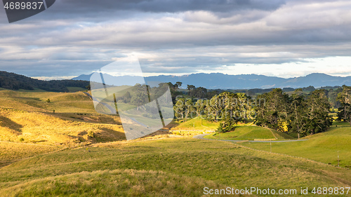 Image of sunset landscape New Zealand north island