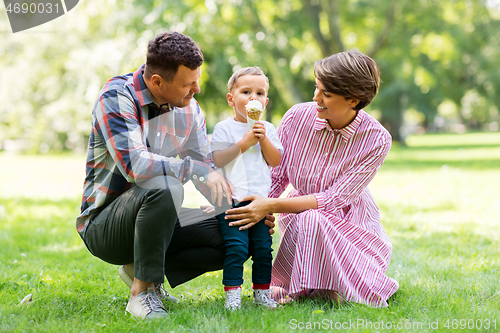 Image of happy family at summer park