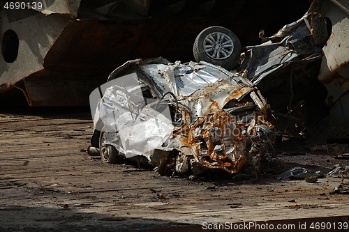 Image of Smashed car wreck