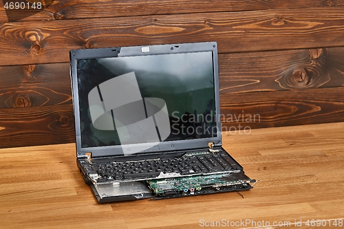 Image of Broken laptop, blank screen