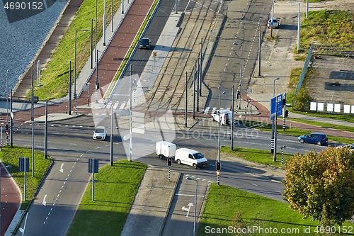 Image of Urban traffic from above