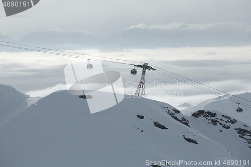 Image of Ski resort winter landscape