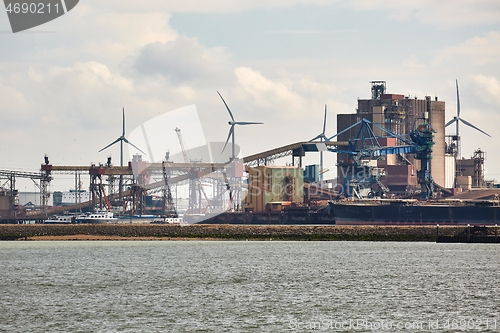 Image of Industrial harbor with rusty structures