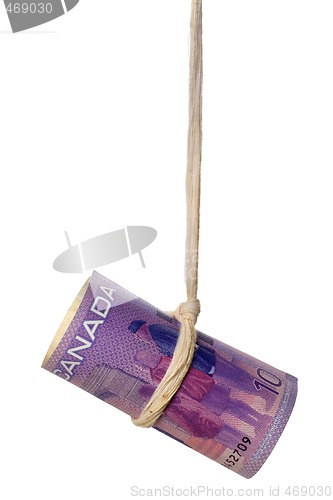 Image of Dangling Canadian dollar