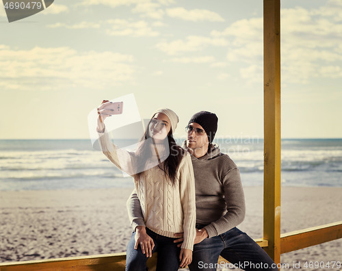 Image of Gorgeous couple taking Selfie picture