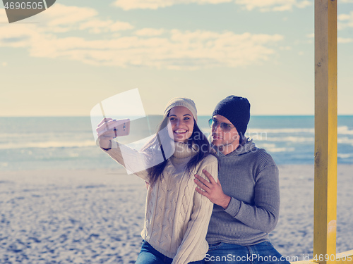 Image of Gorgeous couple taking Selfie picture