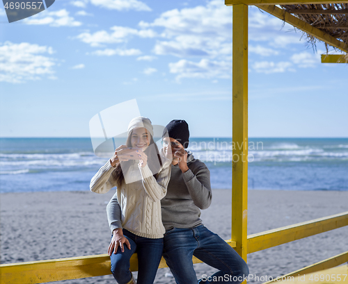 Image of Gorgeous couple taking Selfie picture