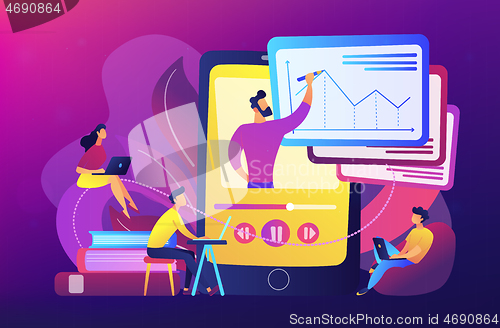 Image of Recorded classes concept vector illustration.