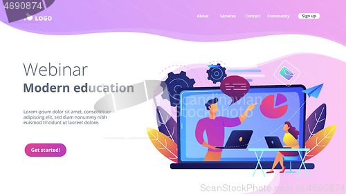 Image of Webinar and modern education landing page.