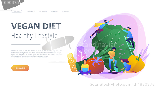 Image of Vegan diet and healthy lifestyle landing page.