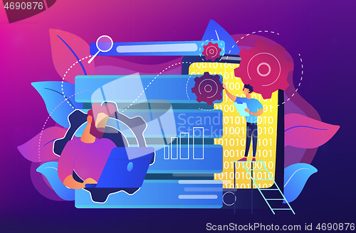 Image of Big data applications concept vector illustration.