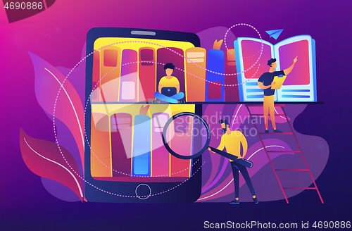 Image of E-library concept vector illustration.