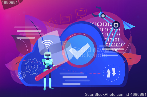 Image of Cloud robotics concept vector illustration.