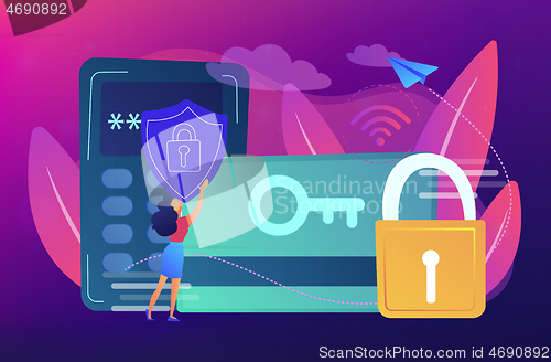 Image of Security access card concept vector illustration.