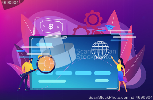 Image of Plastic money concept vector illustration.