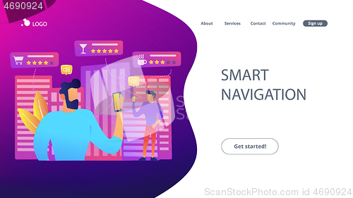 Image of Intelligent services in smart city concept vector illustration.