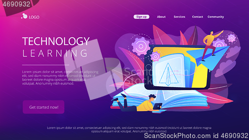 Image of Augmented reality books concept vector illustration.