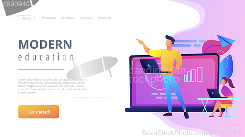 Image of Modern education landing page.