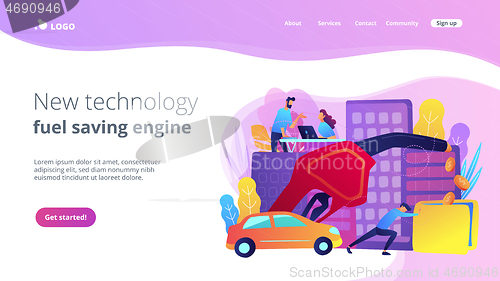 Image of New technology and fuel saving engine landing page.