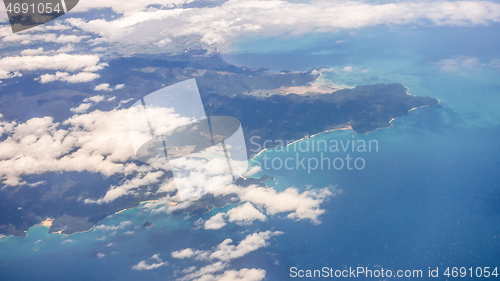 Image of flight over New Zealand south island