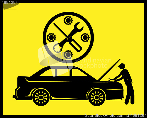 Image of car service and repair sign