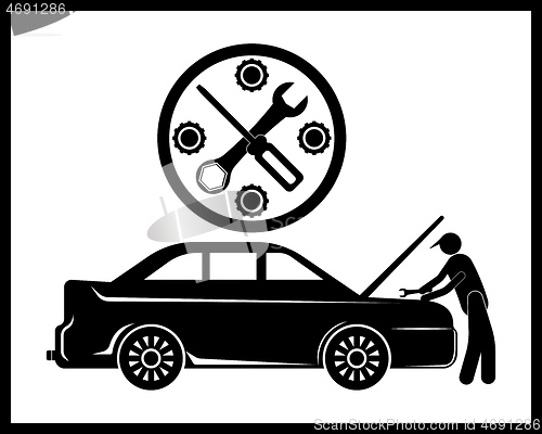 Image of garage maintenance and car repair