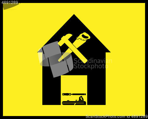 Image of house repair icon with tool