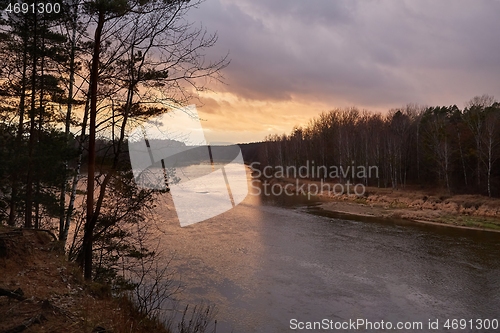 Image of Riverside landscpe at dusk in Lighuania