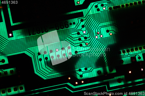 Image of Circuit board electronics technology closeup