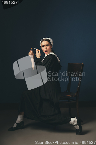 Image of Medieval young woman as a nun