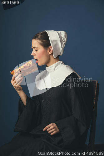 Image of Medieval young woman as a nun