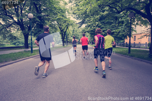 Image of runners team on morning training