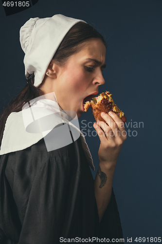 Image of Medieval young woman as a nun