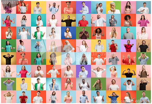 Image of The collage of surprised people