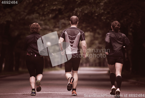 Image of runners team on morning training