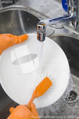 Image of washing dishes