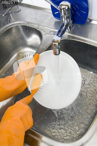 Image of washing dishes