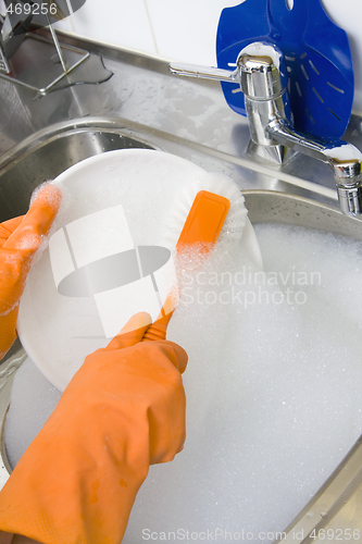 Image of washing dishes