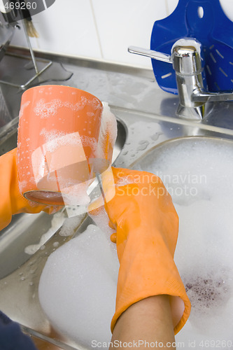 Image of washing dishes