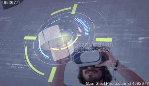 Image of Man using headset of virtual reality