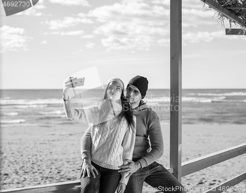 Image of Gorgeous couple taking Selfie picture