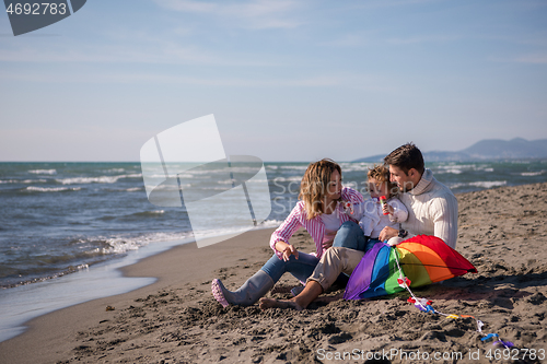 Image of family enjoying vecation during autumn day