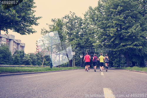 Image of runners team on morning training