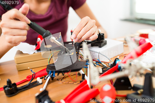 Image of Welding on drone at home