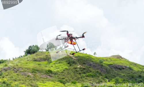 Image of Flying drone to the sky