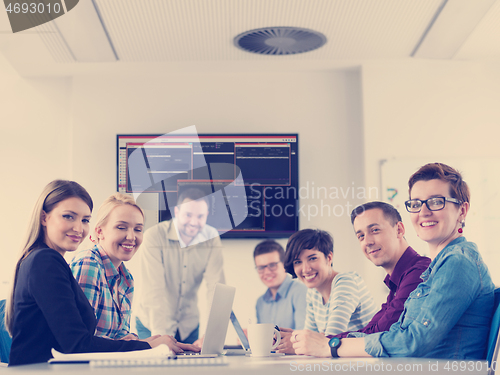 Image of Business Team At A Meeting at modern office building