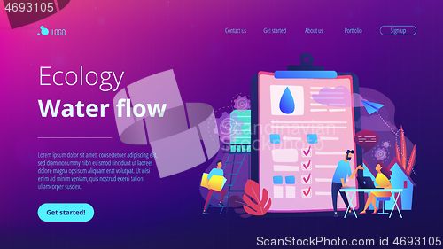 Image of Water management smart city concept vector illustration.