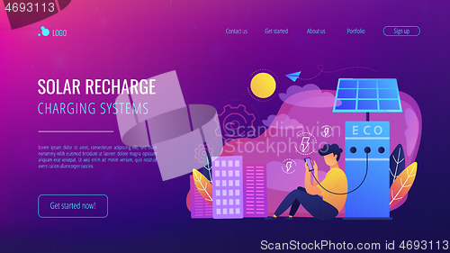 Image of Eco recharge stations in smart city concept vector illustration.